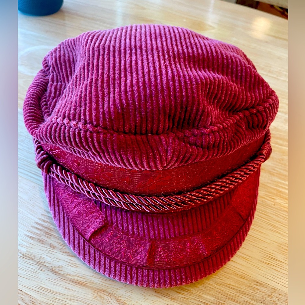 Brixton Fiddler Hat Cap Women’s Small Red 56cm Corduroy Roped